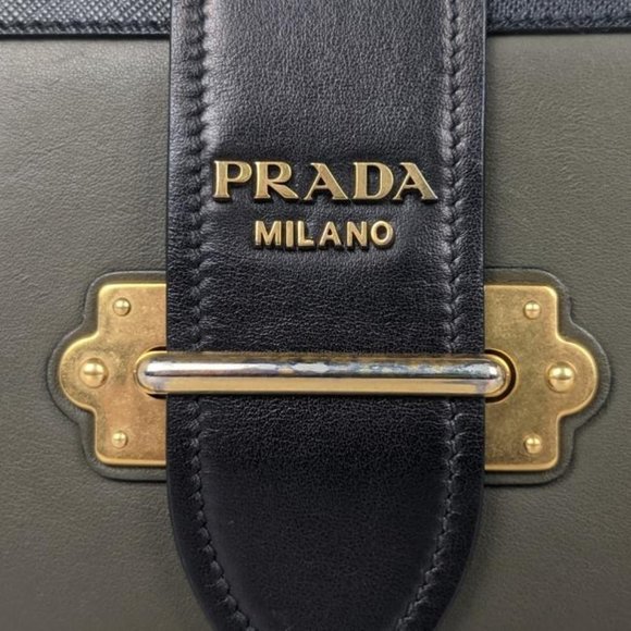 SOLD Prada Cahier Medium Militare Green Crossbody Bag - Picture 7 of 10